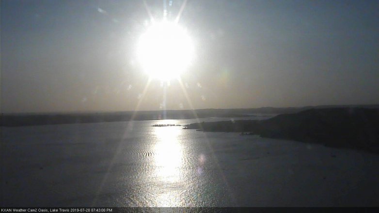 Lake Travis webcam, July 20, 2019 6:45 PM CT