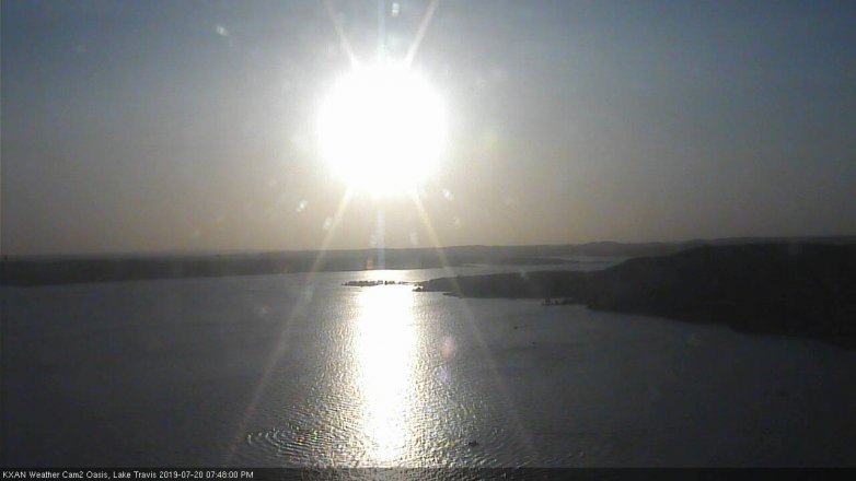 Lake Travis webcam, July 20, 2019 6:50 PM CT