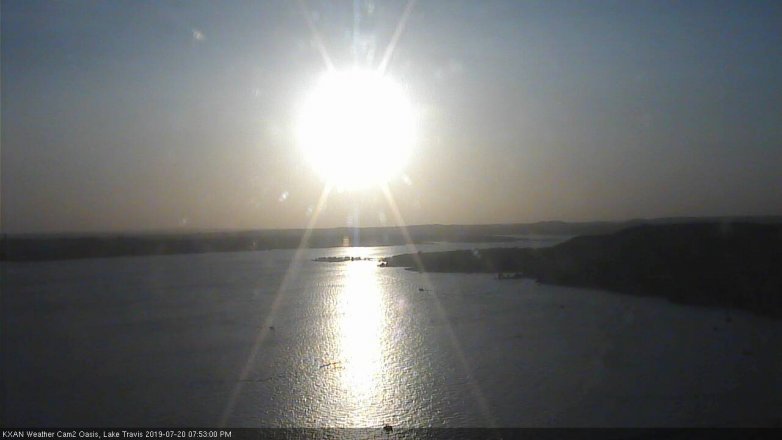 Lake Travis webcam, July 20, 2019 6:55 PM CT
