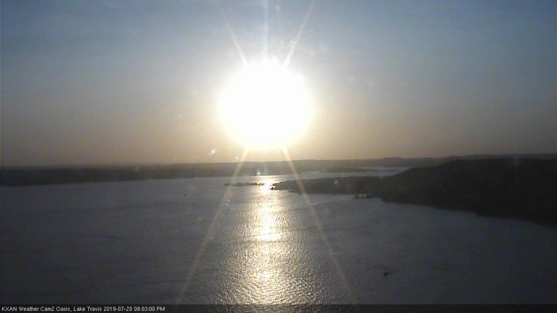 Lake Travis webcam, July 20, 2019 7:05 PM CT