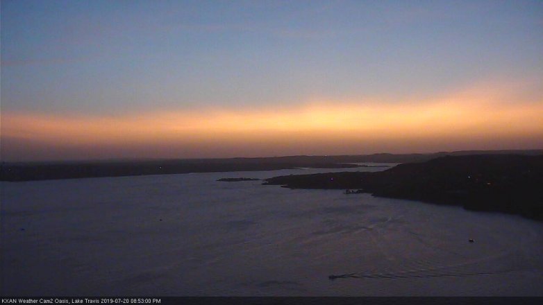 Lake Travis webcam, July 20, 2019 7:55 PM CT