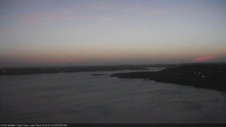 Lake Travis webcam, July 20, 2019 8:05 PM CT