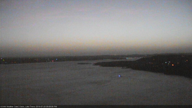 Lake Travis webcam, July 20, 2019 8:10 PM CT