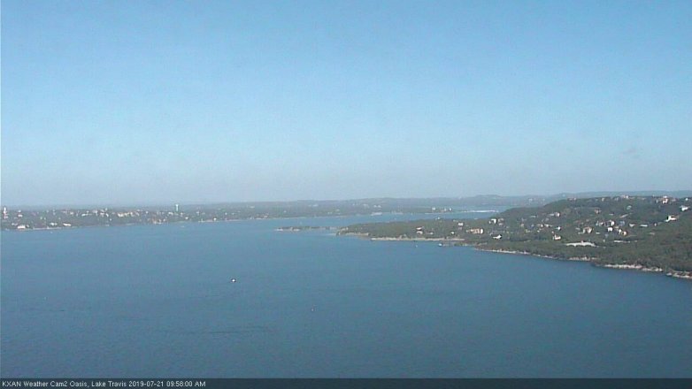 Lake Travis webcam, July 21, 2019 9:00 AM CT