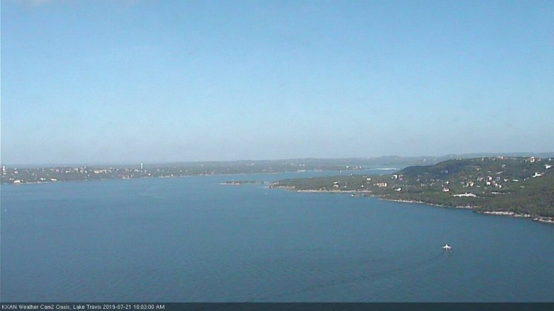 Lake Travis webcam, July 21, 2019 9:05 AM CT