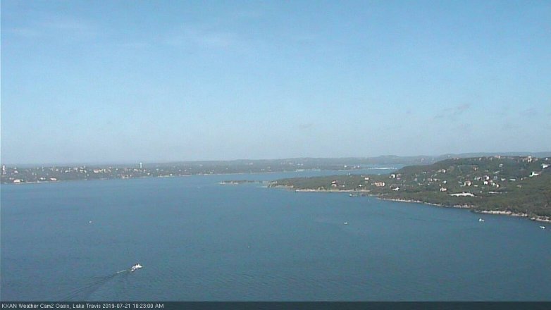 Lake Travis webcam, July 21, 2019 9:25 AM CT