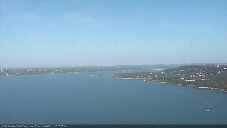 Lake Travis webcam, July 21, 2019 9:30 AM CT