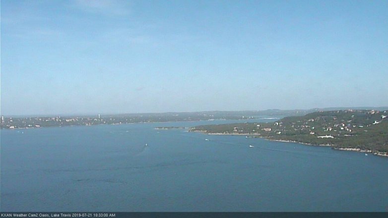 Lake Travis webcam, July 21, 2019 9:35 AM CT