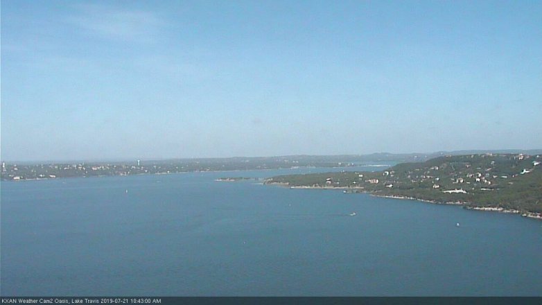 Lake Travis webcam, July 21, 2019 9:45 AM CT