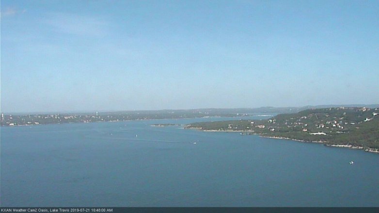 Lake Travis webcam, July 21, 2019 9:50 AM CT