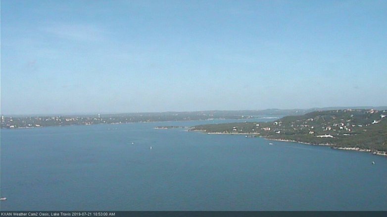 Lake Travis webcam, July 21, 2019 9:55 AM CT