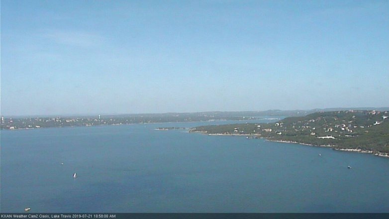 Lake Travis webcam, July 21, 2019 10:00 AM CT
