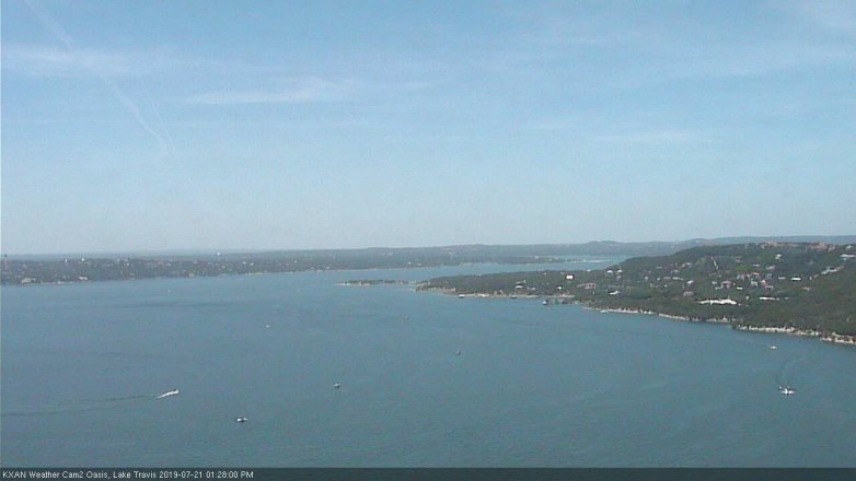 Lake Travis webcam, July 21, 2019 12:30 PM CT