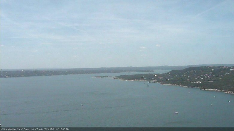 Lake Travis webcam, July 21, 2019 1:15 PM CT