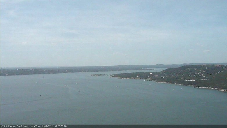 Lake Travis webcam, July 21, 2019 1:30 PM CT