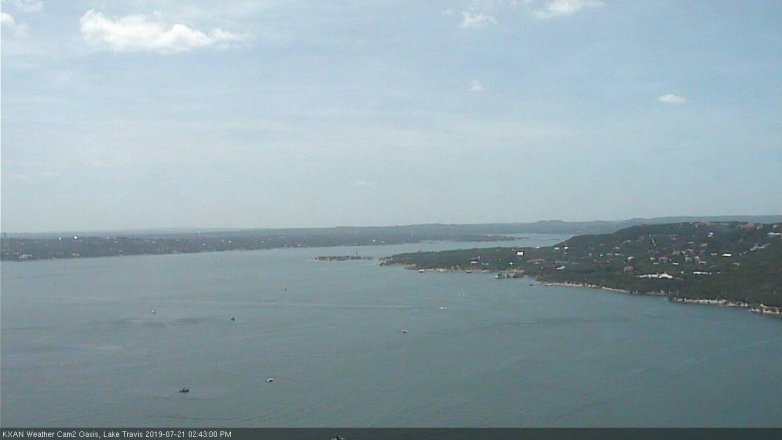 Lake Travis webcam, July 21, 2019 1:45 PM CT