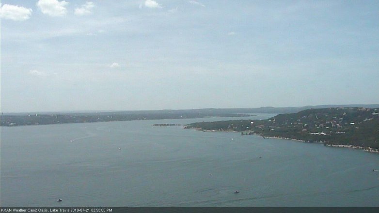 Lake Travis webcam, July 21, 2019 1:55 PM CT