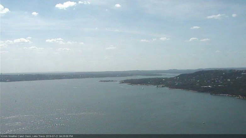 Lake Travis webcam, July 21, 2019 3:30 PM CT
