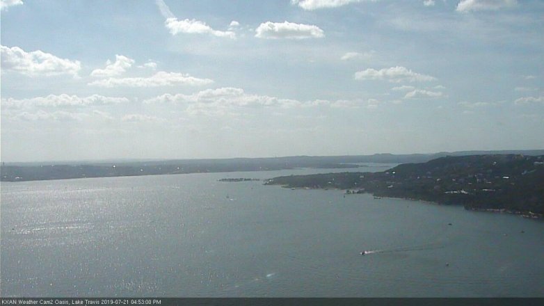 Lake Travis webcam, July 21, 2019 3:55 PM CT