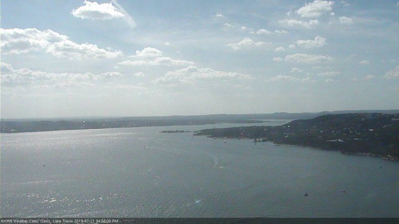 Lake Travis webcam, July 21, 2019 4:00 PM CT