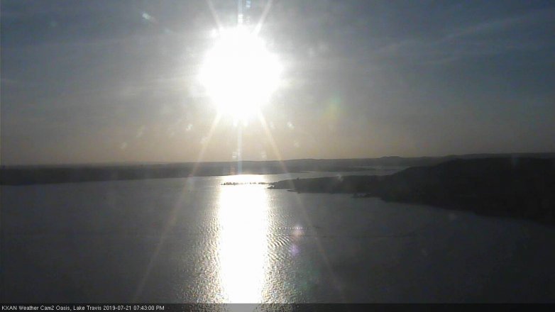 Lake Travis webcam, July 21, 2019 6:45 PM CT