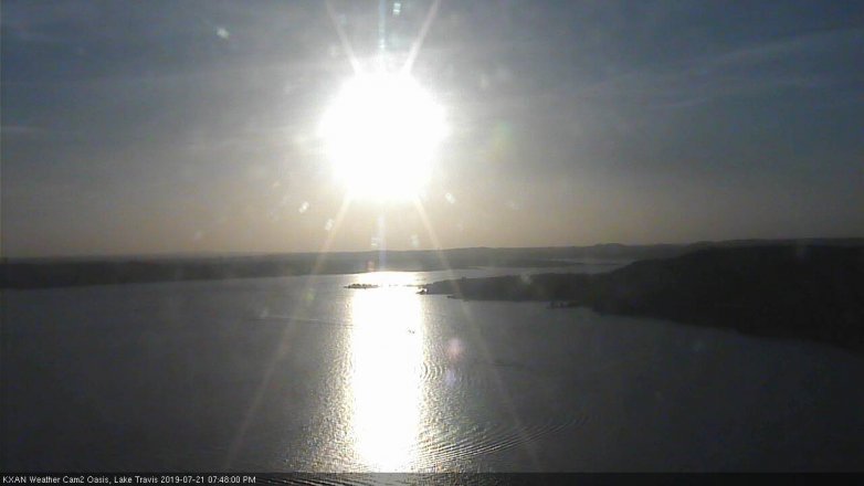 Lake Travis webcam, July 21, 2019 6:50 PM CT