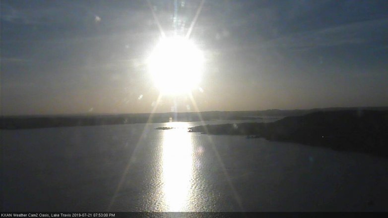 Lake Travis webcam, July 21, 2019 6:55 PM CT