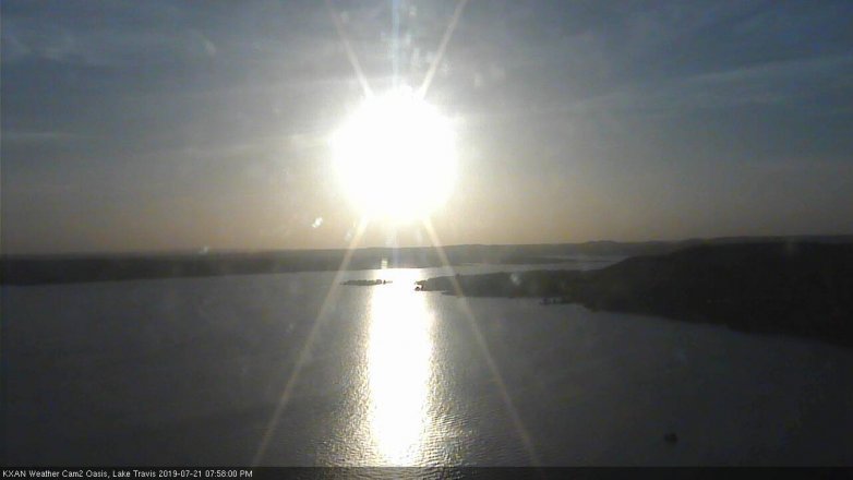 Lake Travis webcam, July 21, 2019 7:00 PM CT