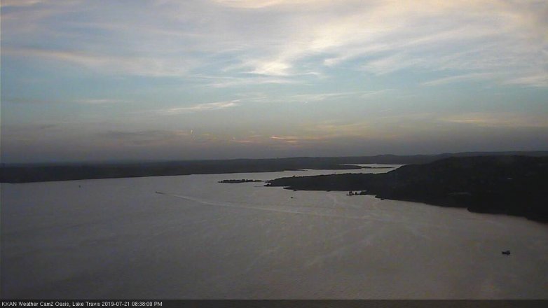 Lake Travis webcam, July 21, 2019 7:40 PM CT