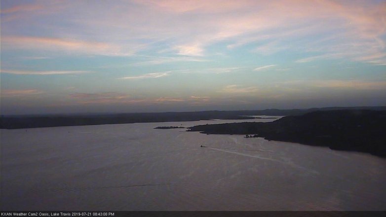 Lake Travis webcam, July 21, 2019 7:45 PM CT