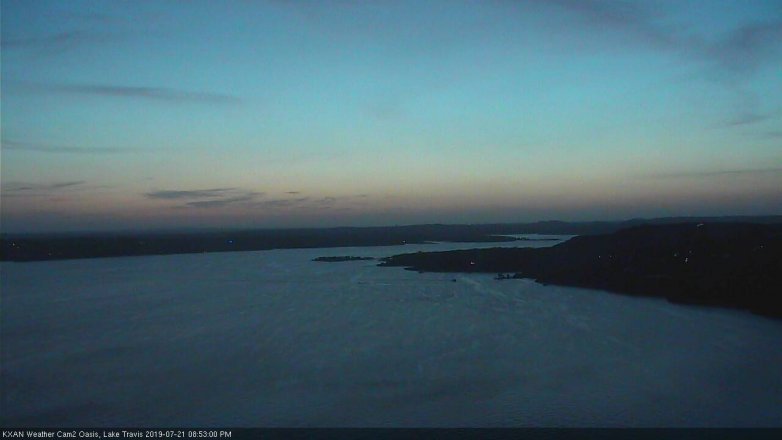 Lake Travis webcam, July 21, 2019 7:55 PM CT