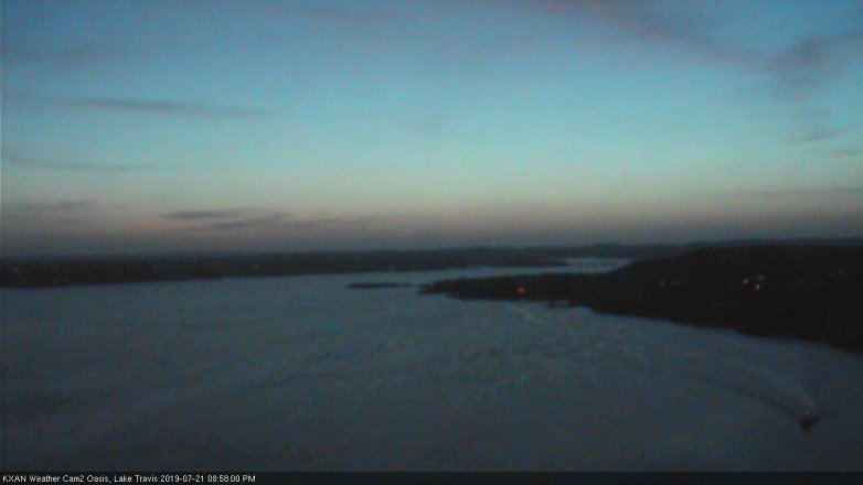 Lake Travis webcam, July 21, 2019 8:00 PM CT