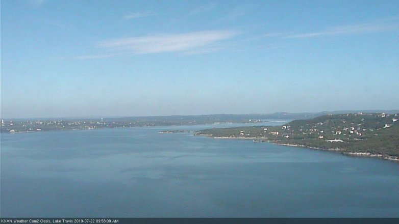 Lake Travis webcam, July 22, 2019 9:00 AM CT
