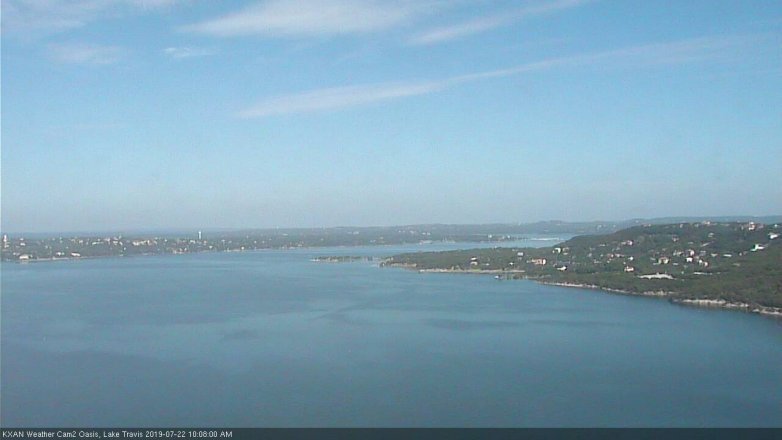 Lake Travis webcam, July 22, 2019 9:10 AM CT