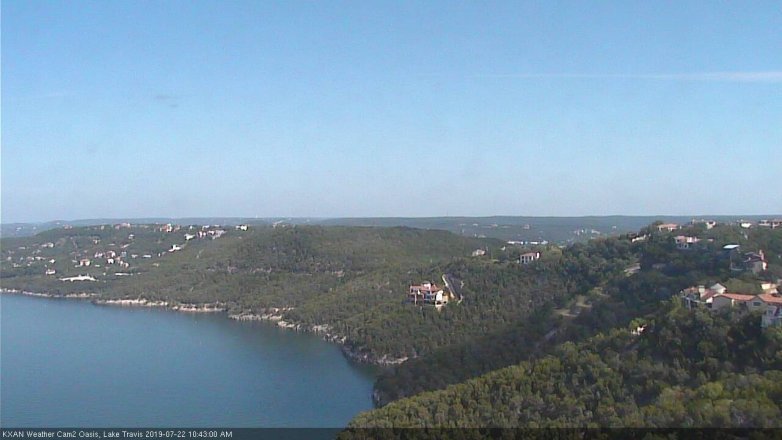 Lake Travis webcam, July 22, 2019 9:45 AM CT