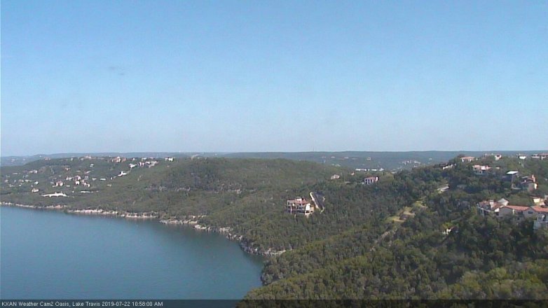 Lake Travis webcam, July 22, 2019 10:00 AM CT