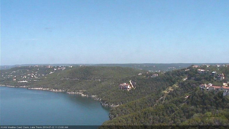 Lake Travis webcam, July 22, 2019 10:25 AM CT