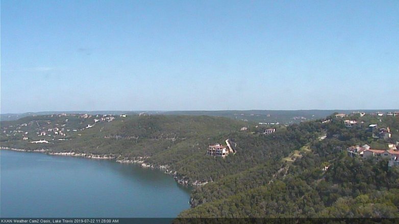 Lake Travis webcam, July 22, 2019 10:30 AM CT