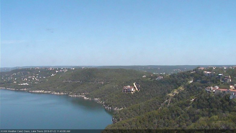 Lake Travis webcam, July 22, 2019 10:45 AM CT