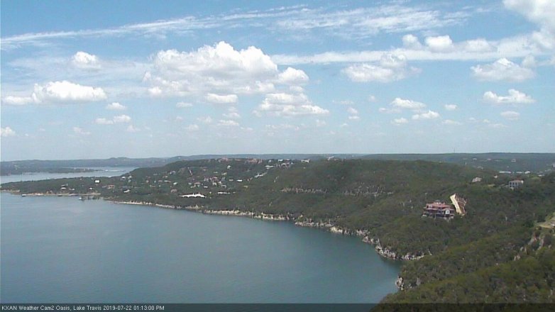 Lake Travis webcam, July 22, 2019 12:15 PM CT