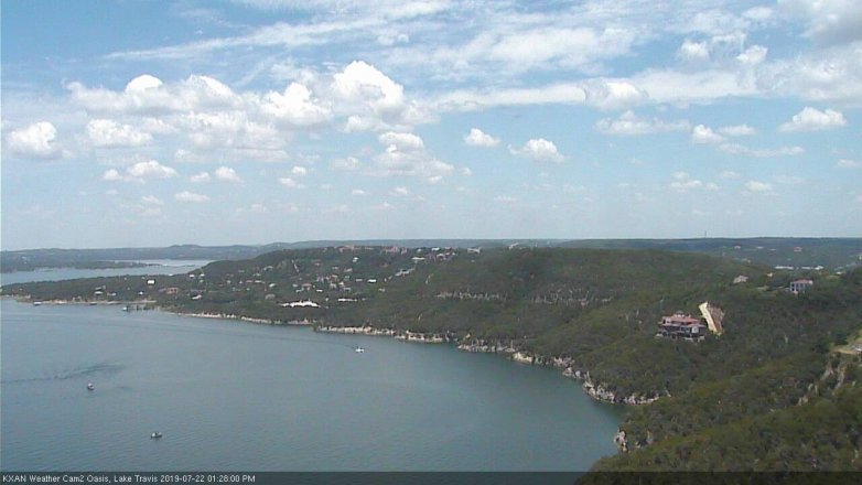 Lake Travis webcam, July 22, 2019 12:30 PM CT