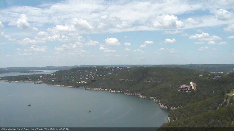 Lake Travis webcam, July 22, 2019 12:45 PM CT