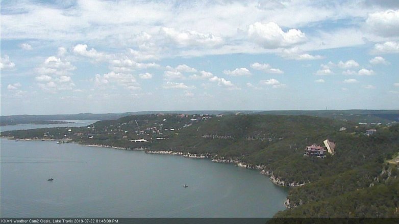 Lake Travis webcam, July 22, 2019 12:50 PM CT