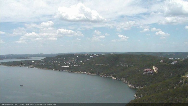Lake Travis webcam, July 22, 2019 1:00 PM CT