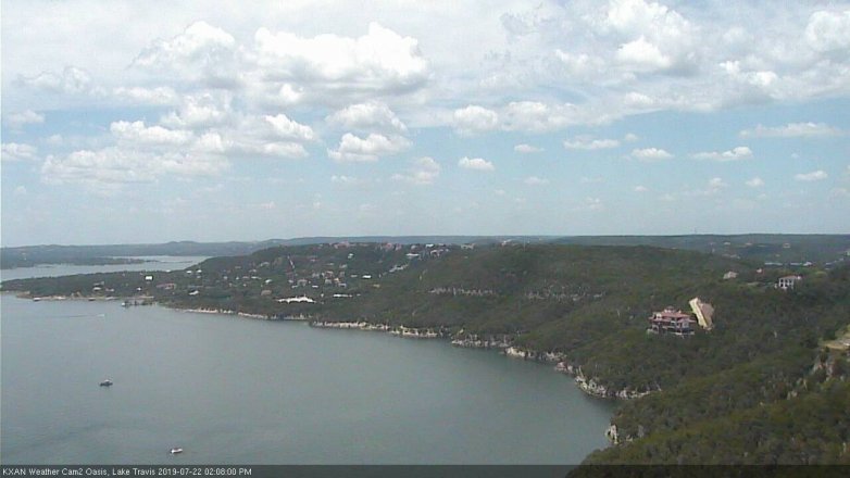 Lake Travis webcam, July 22, 2019 1:10 PM CT