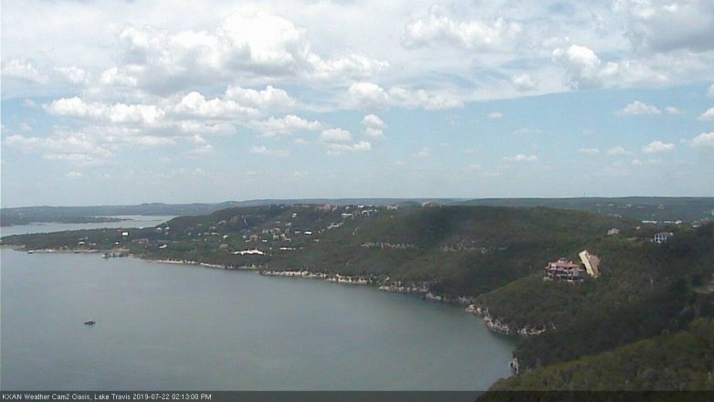 Lake Travis webcam, July 22, 2019 1:15 PM CT