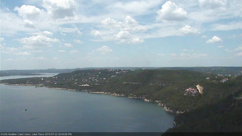 Lake Travis webcam, July 22, 2019 1:45 PM CT