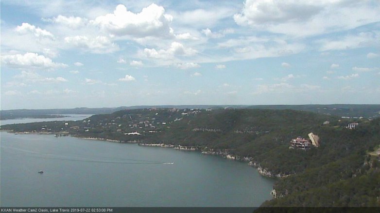 Lake Travis webcam, July 22, 2019 1:55 PM CT