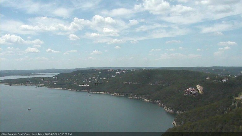 Lake Travis webcam, July 22, 2019 2:00 PM CT