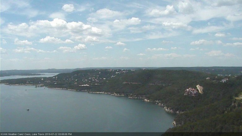 Lake Travis webcam, July 22, 2019 2:10 PM CT
